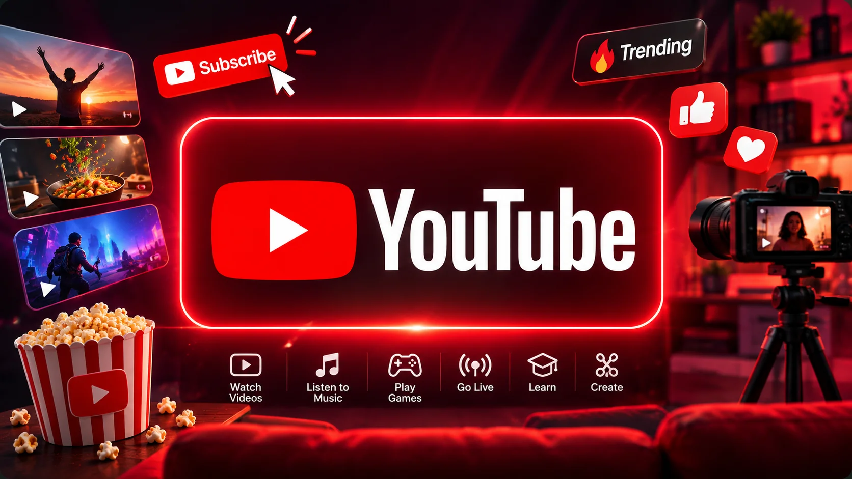 YouTube subscription editorial photography